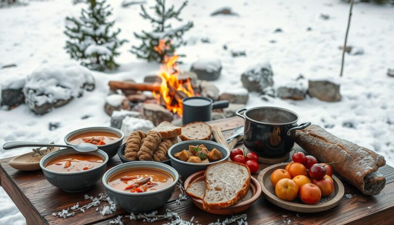 Food and hydration for winter survival