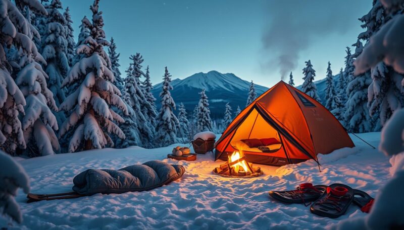 how to stay warm camping in the snow